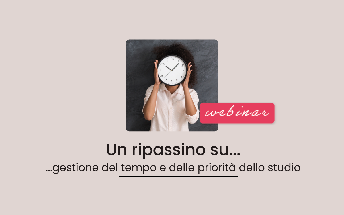 Webinar sulla gestione del tempo e studio